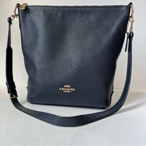 Coach F31507 Pebble Leather Abbey Duffle Navy Shoulder Bag Crossbody